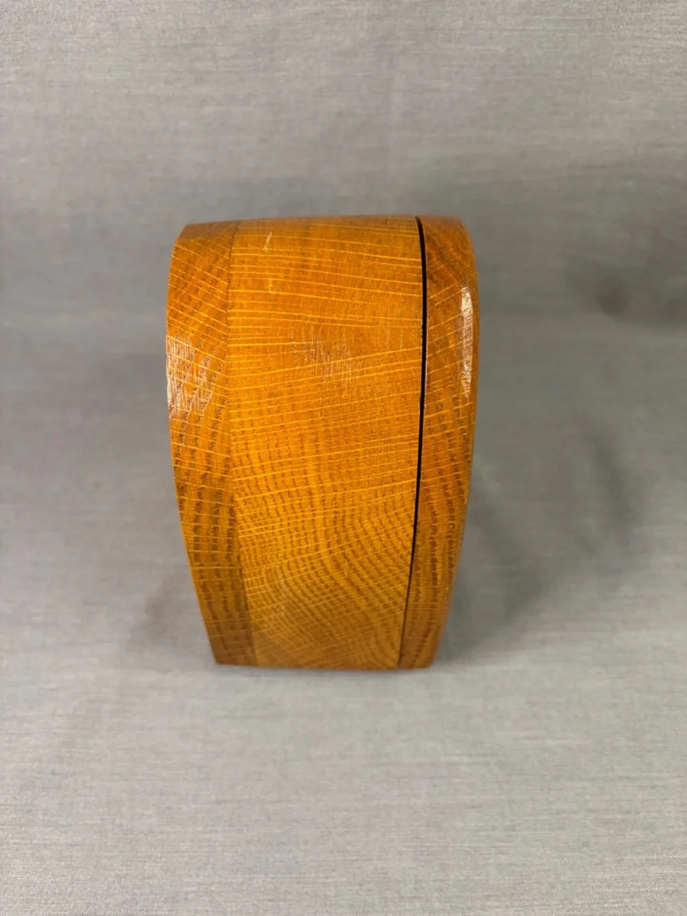 Vintage Oak Trinket Jewelry Box Velvet Lined Swivel Lid Handmade Wooden Heart